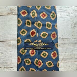 Brooks Brothers Makers and Merchants Silk Blue Geometrical Men's Neck Tie